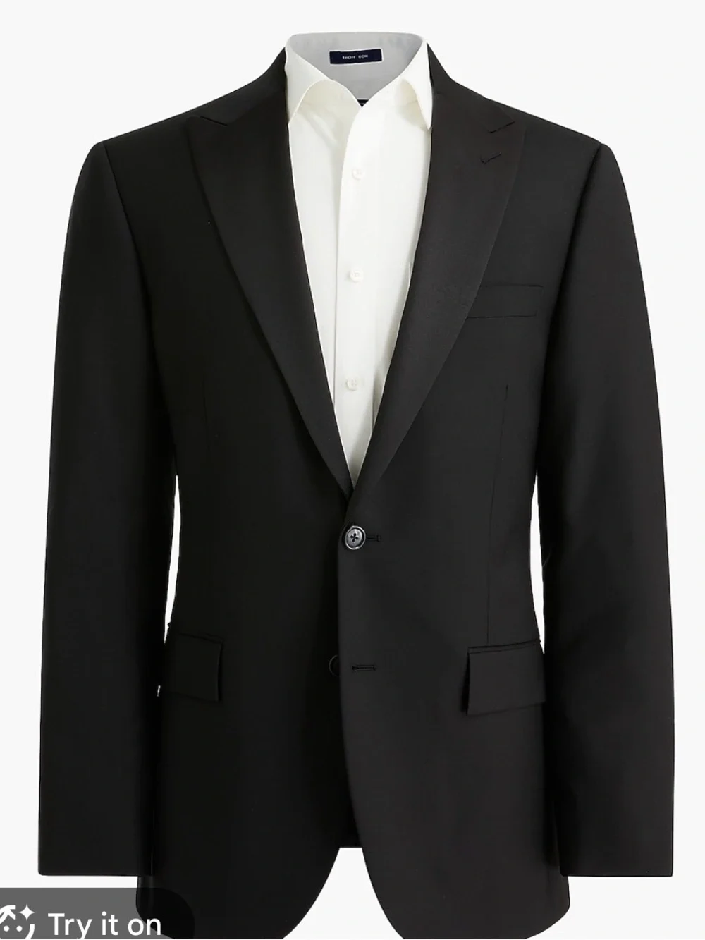 J. Crew Black Single-Button Tuxedo Jacket with Satin Lapel